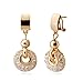 BAMOER 18K Rose Gold Plated Filigree Cubic Zirconia Round Halo Dangle Earrings for Women Girls CZ Jewelry