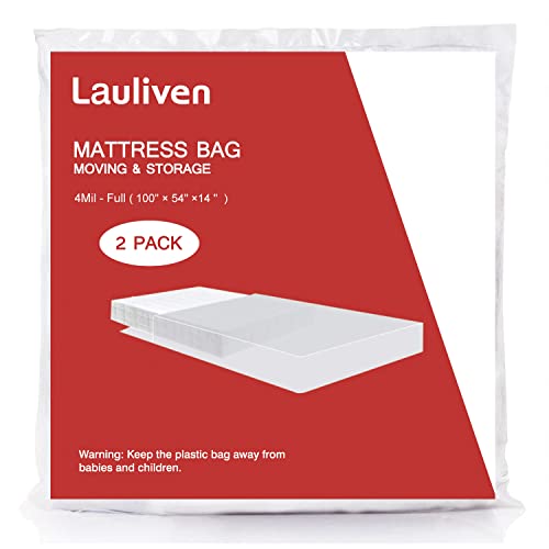 Lauliven 2-Pack Mattress Bag for Moving - Twin/Twin XL Size Mattress Storage Bag - 4 Mil Extra Thick Heavy Duty Mattress Protection Cover
