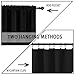 DONREN 30 Inch Length Curtains- 2 Panels Blackout Thermal Insulating Small Curtain Tiers for Bathroom with Rod Pocket (Black,42 Inch Width)