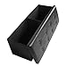 Shelving Solutions Folding Storage Ottoman, Faux Leather Foot Rest Seat 43” (Black)
