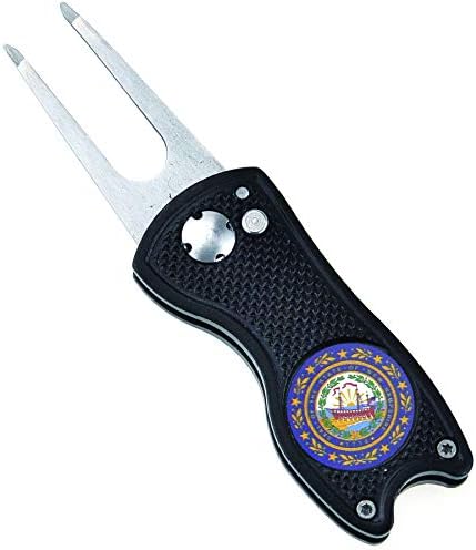 Mile High Life | All Metal Foldable Switch Blade Golf Divot Repair Tool | Pop-up Button | Magnetic Ball Marker | US States Flag Ball Marker Mile High Life | All Metal Foldable Switch Blade Golf Divot Repair Tool | Pop-up Button | Magnetic Ball Marker | US States Flag Ball Marker