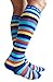 Compression Socks (1 Pair) for Women & Men by Wave (Navy Stripes, L-XL)