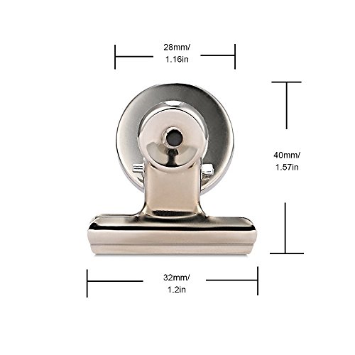 Enthur Refrigerator Magnets [UPGRADED] Strong Heavy Duty 31mm Wide Refrigerator Magnet Hook Clips Fridge Magnets Kitchen Magnets Calendar Magnets for House Office Personal Use,Silver, 12 Pack - Thumbnail 5