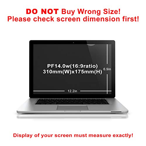Scotamalone Privacy Screen Filter for 14 Inch Laptop 16:9 Widescreen Laptop Display - Great Office Product to Protect Your Privacy and Anti Glare Protector