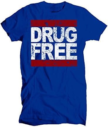 New Mens Frosty Tees Drug Free Logo White &amp; Red Se Straight Edge Pun Rock Soft T Shirt Tee Royal Blue S