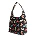 Signare Black Scottie Dog Women’s Fashion Canvas Tapestry Top Zip Hobo Shoulder Bag Beach Bag (HOBO -SCOT)