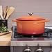 Zelancio Cookware 6-Quart Enameled Cast Iron Dutch Oven Cooking Dish with Self-Basting Lid, Tangerine Orange