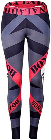Puremee Womens Fashion Printed High Waist Yoga Leggings Workout Pants s6-m