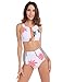 Blooming Jelly Women's Coconut Tree Print High Waist Bikini Set Bathing Suit , Size X-Large Multicoloured