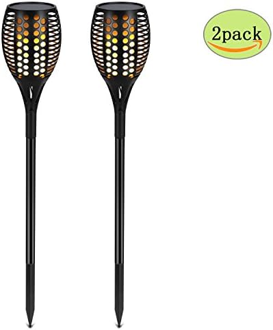 Solar Garden Lights,Waterproof Path Torches Lights,Outdoor Landscape Decoration Flickering Flames Lighting Dusk to Dawn,Security Torch Light for Garden Patio Yard Driveway Deck (2 Packs) By Sekmet