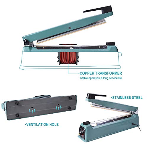 image for slendor 16 inch Impulse Bag Sealer w/Adjustable Timer Heat Seal Closer