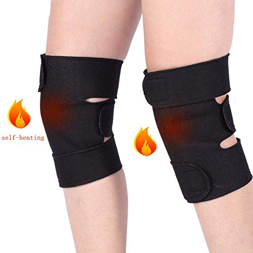 Modenny 1 Pair Tourmaline Self Heating Knee Pads Magnetic Therapy Kneepad Pain Relief Arthritis Brace Support Patella Knee Sleeves Pads