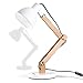 MUTUW Wooden Swing Arm Desk Lamp, e26 e27 LED Bulb Lamp, 40W, Metal Wooden, Perfect for Reading Study Work Office, White