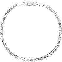LONENA 925 Sterling Silver Cuban Chain Bracelet 5 MM 8MM Solid...