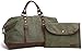 EverVanz Oversized Travel Duffel Bag Canvas Leather Trim Overnight Bag Sport Duffel Shoulder Handbag Large Unisex Weekend Bag