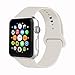 IYOU Sport Band Compatible with Watch Band 38MM 42MM 40MM 44MM, Soft Silicone Replacement Sport Strap Compatible with 2018 Watch Series 5/4/3/2/3(Antique White,38MM, S/M)