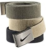Nike One Size Fits All Web Belts : Black, Olive & Khaki 3 Pack