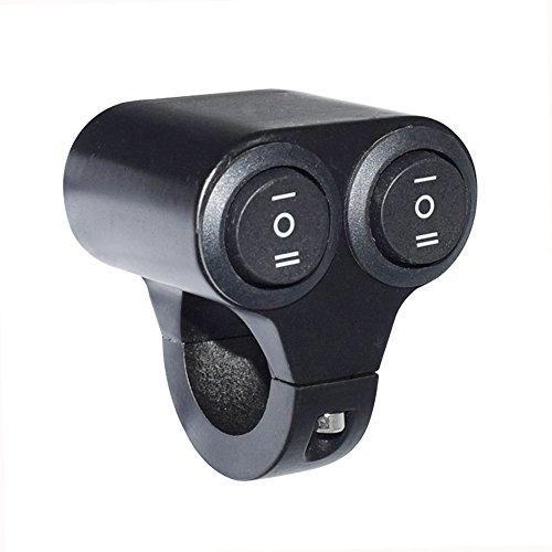 Motorcycle ATV Handlebar Swithches Double Control ON-OFF-ON Button Switch For Headlight Angel Eyes Fog Lamp Spot Light