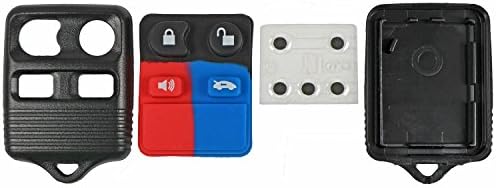 QualityKeylessPlus Replacement Case and Pad for Ford 4 Button Remote with FCC ID GQ43VT11T FREE KEY TAG