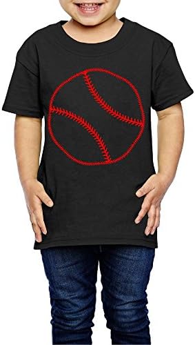 DSEPAA Baseball Stitches Ball Softball Boys' Girls' Cotton Short Sleeve T-Shirt 5-6 Toddler