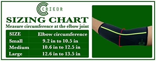 Crikor Elbow Brace Compression Sleeve, Highest Copper Elbow Compression Sleeve Support for Golfers, Workouts, Weightlifting, Tennis Elbow, Arthritis, and Tendonitis. Copper Infused. Reduce Joint Pain