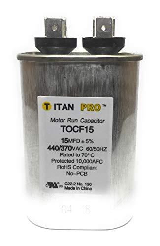 Motor Run Capacitor, 15 MFD, 3-9/16 in. H: Industrial & Scientific