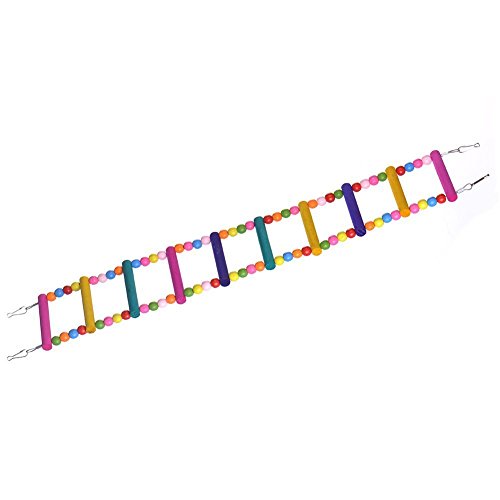 Keersi Wooden Climbing Ladder Toy for Bird Parrot Parakeet Cockatiel Macaw African Grey Cockatoo Lovebird Finch Budgie Rat Chinchilla Guinea Pig Squirrel Chickens Cage Perch Swing
