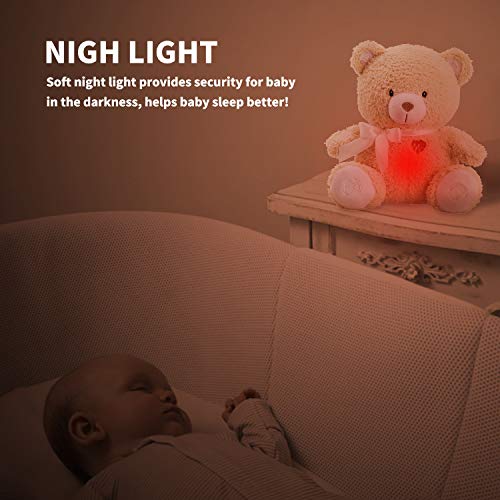 Honey Bear Baby Sleep Soother by BEREST Mom's Heartbeat Sound White