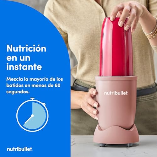 Pro 900 - Batidora Personal Multifunción, Blender Frutas y Verduras, Diseño Compacto, Fácil de Usar y Limpieza Rápida, Extracción de Nutrientes, 900W, Mineral Rosa Mate (NB904MACL)