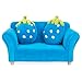 Best Choice Products Kids Living Room Armrest Sofa Chair Lounge Set w/ 2 Cushions - Blue