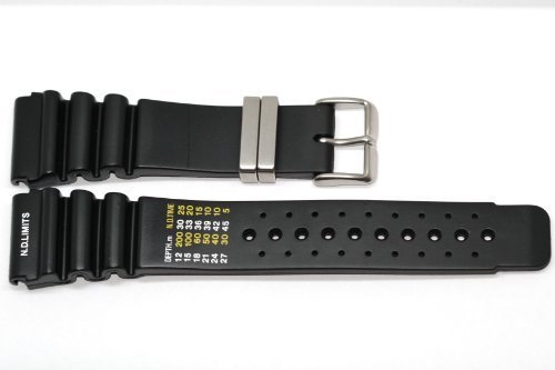 24MM BLACK SILVER RUBBER ND LIMITS SPORT WATCH BAND STRAP FITS PROMASTER