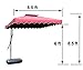 Tylor's Garden 8-1/2 Ft Cantilever Market Outdoor Patio Umbrella Hanging Umbrella Cross Base Crank UV Resistant, Burgundy