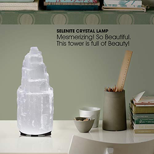 Himalayan Glow Selenite Crystal Lamp 20 cm Long, Hand Curved Natural White Crystal |Electric Cord with Dimmer Switch For… - Image 7