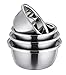 TeamFar Stainless Steel Mixing Bowl Set, Nesting Cooking Bowls, Solid & Durable, Mirror & Matte Polish, Set of 4 (Compact Size include 4 - 3 - 2.5 - 1.8 Qt.), Dishwasher Safe