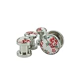 Longbeauty Stainless Steel tunnel plug gauges earrings IN 2 Styles (1Pair/2Pairs)