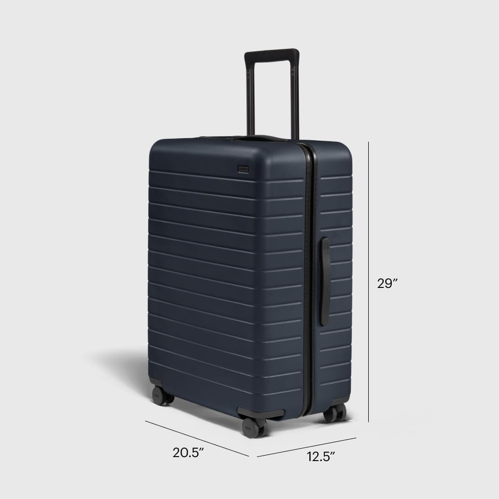 Away Large Checked Luggage, 29 Inch Hardside Suitcase with Spinner Wheels, Lightweight & Durable, TSA Lock, Navy Blue