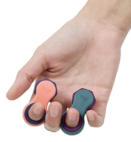 Yogi Fidget Toy for Adults & Kids – Sensory Stress Relief Spinner with 5 Silicone Finger Rings – Quiet Desk Fidget for Focus at Work, School & Travel (Tulip & Aurora)
