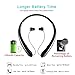 Sport Bluetooth Headphones,LISN Wireless Neckband Headset with Retractable Earbuds,Stereo Sweatproof Noise Cancelling in Ear Earphones 7-8 Hrs Playtime with Mic (Black)
