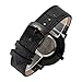 Takyae Men's Slim Leather Band Casual Analog Quartz Watch Black