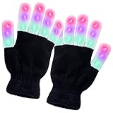 TURATA LED Gloves Finger Lights Toys with Lights 3 6 Modes Colorful Rave Gloves for Party