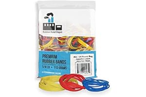 975 SUPPLY Assorted Color Rubber Bands, Rubber Band Depot Multi Color Rubber Bands, Assorted Sizes, for School, Office Or Home - 1/4 Pound Bag