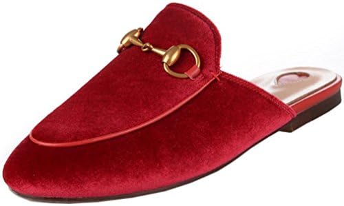 ENMARER Womens Loafers Shoes with Buckle Soft Retro Slippers Flats Round Toe