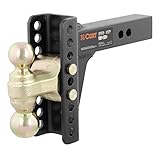 CURT 45900 Adjustable Trailer Hitch Ball Mount, 2-Inch Receiver, 6-Inch Drop, 5-1/4-Inch Rise, 2-Inch and 2-5/16-Inch Tow Balls, 14,000 lbs.