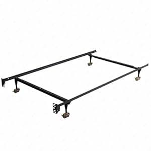 bed wheels frame locking adjustable platform twin metal