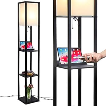 Skinny Floor Lamp - Floor Lamp With Shelves And Drawer 2