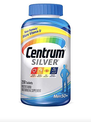Centrum Silver Men Multivitamin/Multimineral Supplement Tablet, Vitamin D3, Age 50+, 1 Pack, 250 Count Centrum Silver Men Multivitamin/Multimineral Supplement Tablet, Vitamin D3, Age 50+, 1 Pack, 250 Count