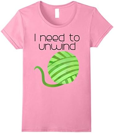 Womens Crochet Crocheting Crocheter T-Shirt - I Need to Unwind Tee XL Pink