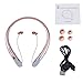 ZSW Tech Bluetooth Headphones, Wireless Retractable Earbuds Neckband Headset Sports Sweatproof Earphones with Mic (2017 Upgraded Version, 15 Hours Play Time, Rose)