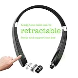 Sports Headsets, Wireless Bluetooth 4.1 Neckband Flexible Boom Headphones/Headsets Noise Cancelling Microphone Secure Fit for Running, Compatible with All Smartphone(Black)