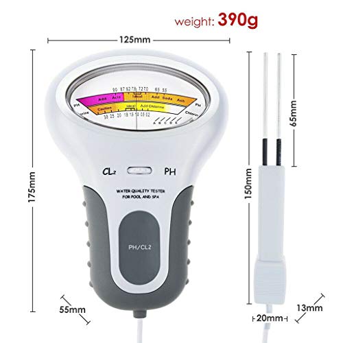 Water Test Meter PH CL2 Chlorine Level Meter Water Quality Tester Test Monitor, TLT Retail Swimming Pool Spa Digital Water Quality Tool - Thumbnail 4